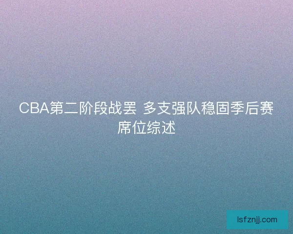 CBA第二阶段战罢 多支强队稳固季后赛席位综述