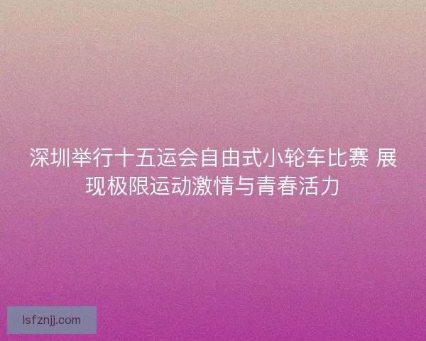 深圳举行十五运会自由式小轮车比赛 展现极限运动激情与青春活力 深圳举行十五运会自由式小轮车比赛 展现极限运动激情与青春活力
